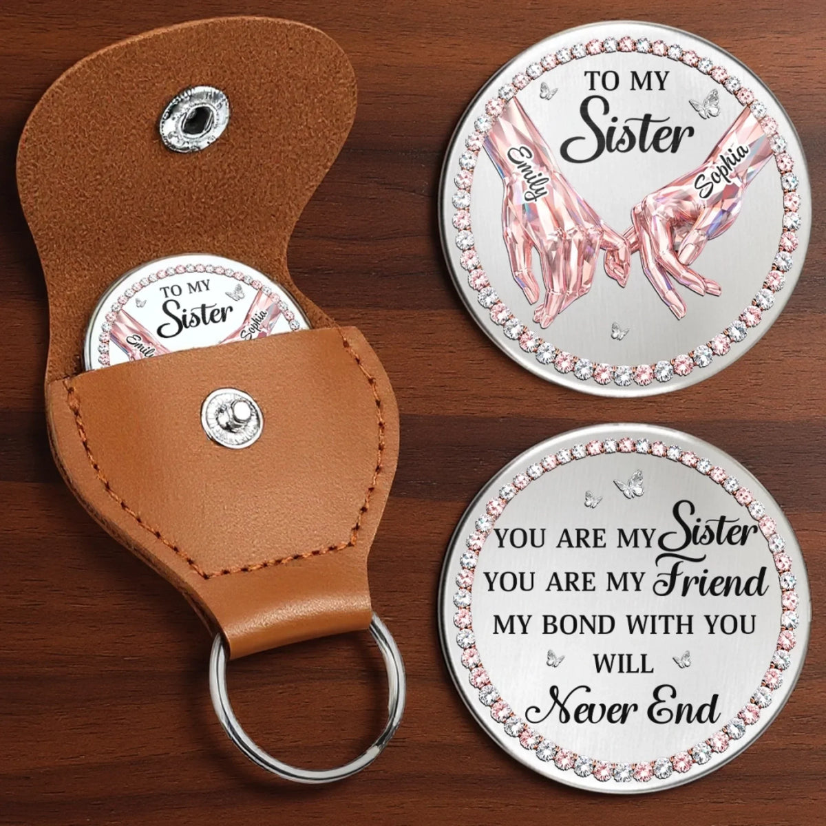 Custom Pocket Hug - Personalized Best Friend Birthday Gifts For Women, Besties, Sisters, BFF - Sisters Always Stand Together
